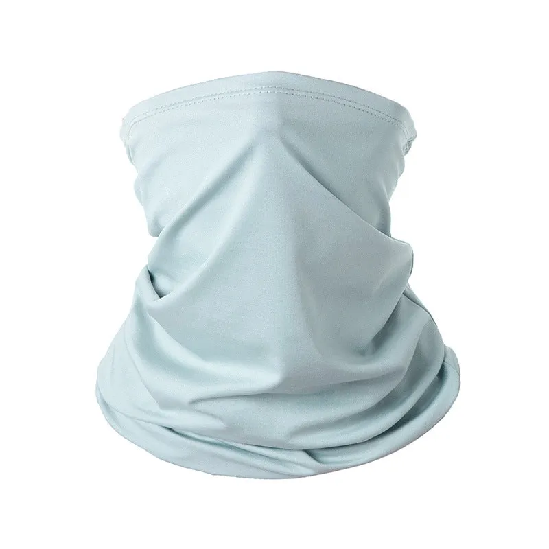 2PCs Headscarf Breathable Sweat Absorbing Ice Silk Neck Bandana Head Cover Sun Protection Mask