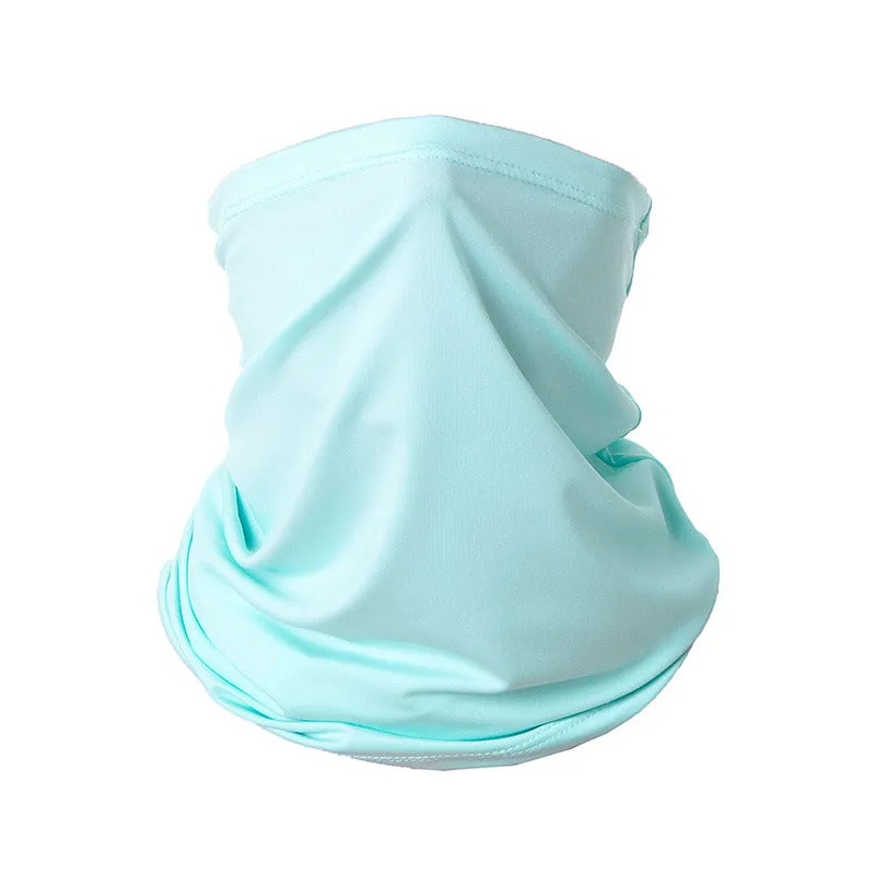 2PCs Headscarf Breathable Sweat Absorbing Ice Silk Neck Bandana Head Cover Sun Protection Mask
