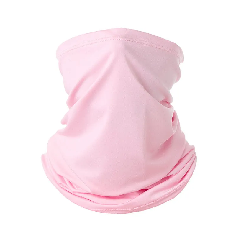2PCs Headscarf Breathable Sweat Absorbing Ice Silk Neck Bandana Head Cover Sun Protection Mask