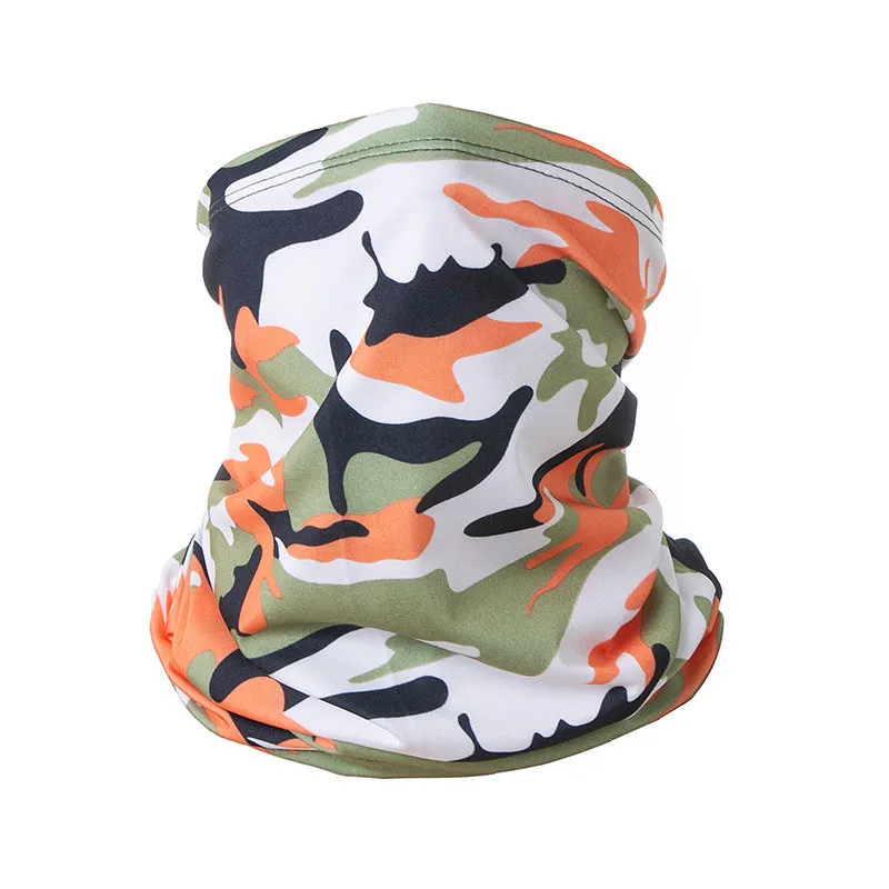 2PCs Headscarf Breathable Sweat Absorbing Ice Silk Neck Bandana Head Cover Sun Protection Mask