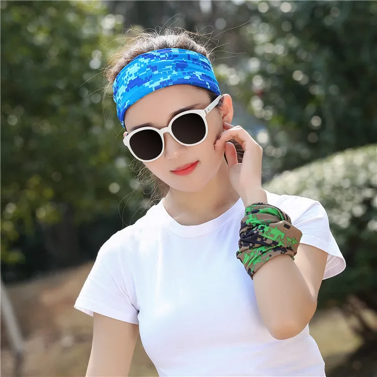 2PCs Headscarf Breathable Sweat Absorbing Ice Silk Neck Bandana Head Cover Sun Protection Mask