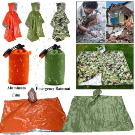 4 Colors Aluminum Film Cold Insulation Outdoor Rainwear Blankets Survival Tool Disposable