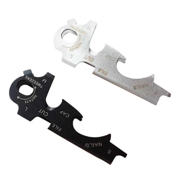8 in 1 Multitools EDC Stainless Steel Keychain Outdoor Survival Gear Gadget(Silver)