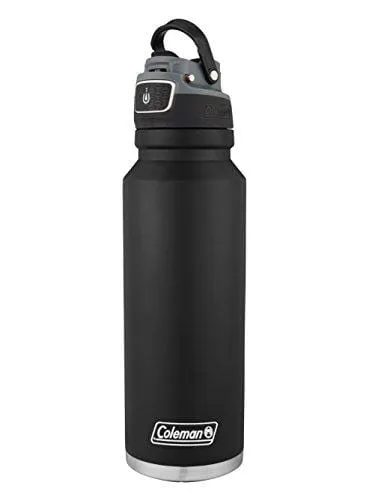 Coleman FreeFlow AUTOSEAL Insulated Stainless Steel Water Bottle, Black, 40 oz.