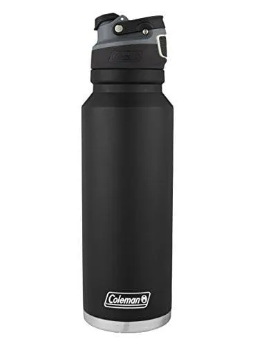 Coleman FreeFlow AUTOSEAL Insulated Stainless Steel Water Bottle, Black, 40 oz.