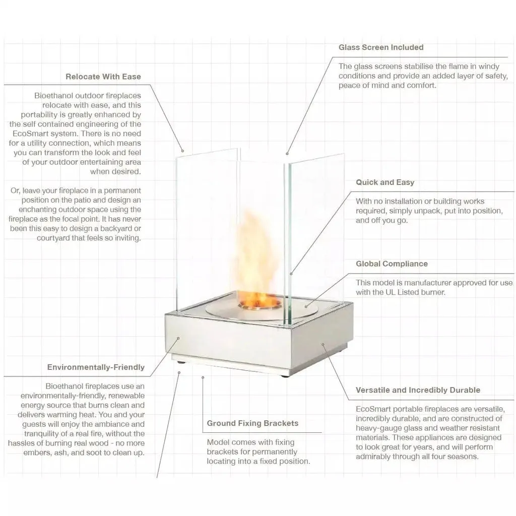 EcoSmart Fire Mini T Bioethanol Portable Fire Pit