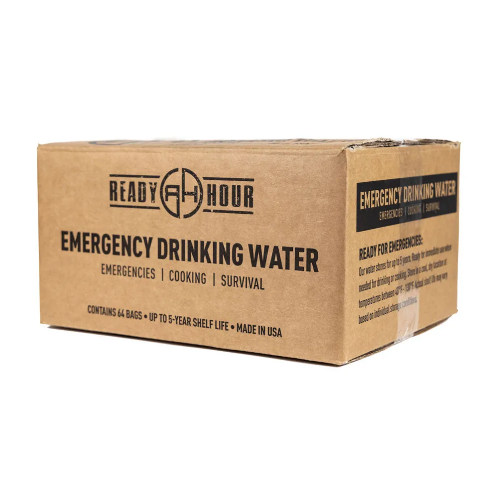 Emergency Water Pouch Case Pack (64 pouches) by Ready Hour