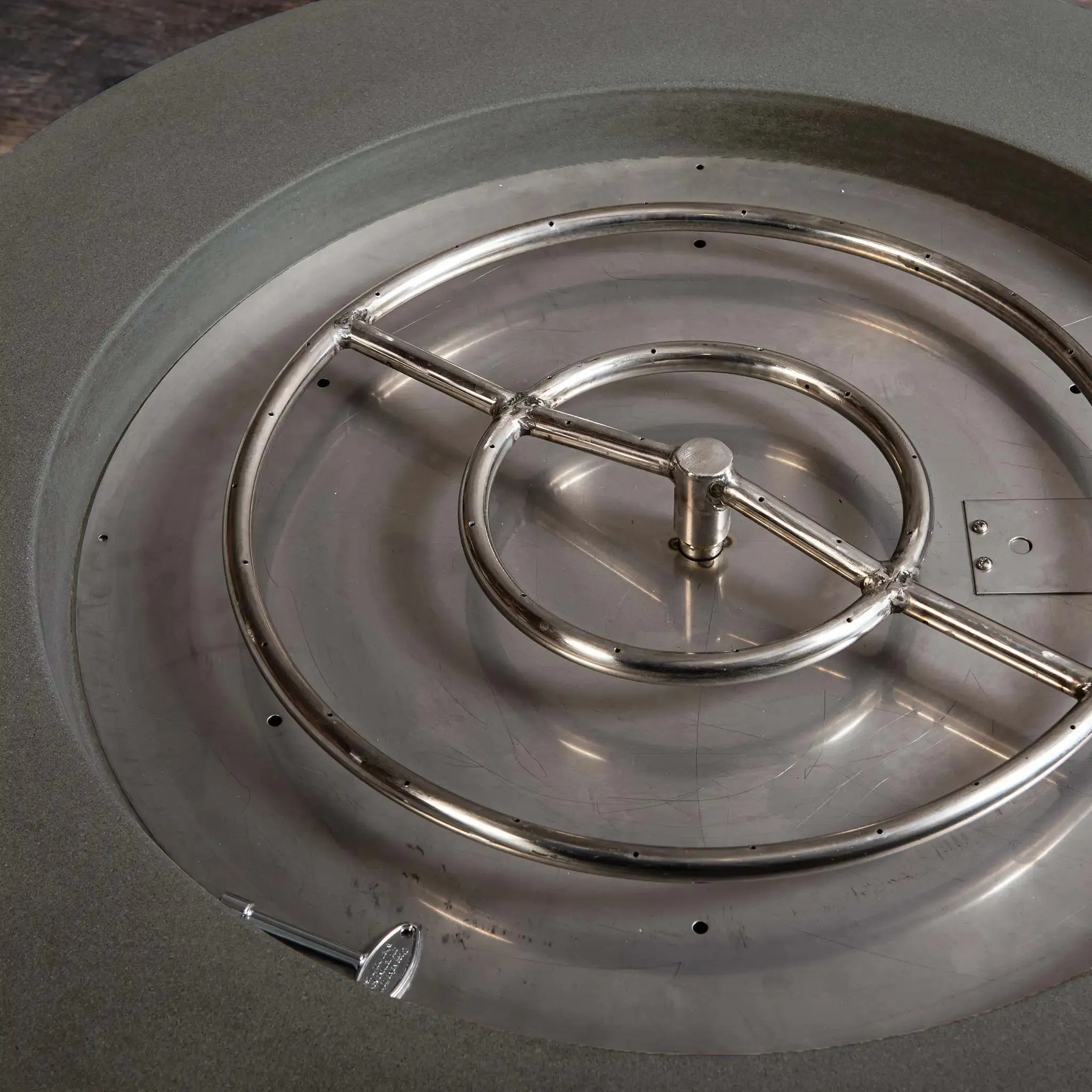 Gravity 36" W Brown Round Concrete CSA Electronic Ignition On/Off Propane Gas Fire Pit - SD-FP-GRAV-3616-BRN-ELECCSAOO-LP by Starfire Designs