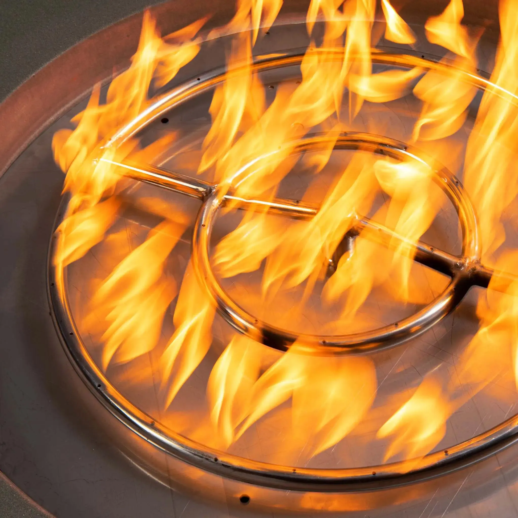Gravity 36" W Brown Round Concrete CSA Electronic Ignition On/Off Propane Gas Fire Pit - SD-FP-GRAV-3616-BRN-ELECCSAOO-LP by Starfire Designs