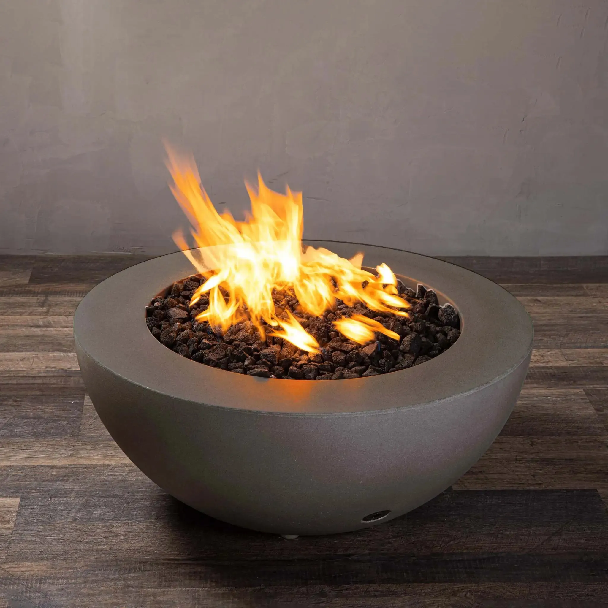 Gravity 36" W Brown Round Concrete CSA Electronic Ignition On/Off Propane Gas Fire Pit - SD-FP-GRAV-3616-BRN-ELECCSAOO-LP by Starfire Designs