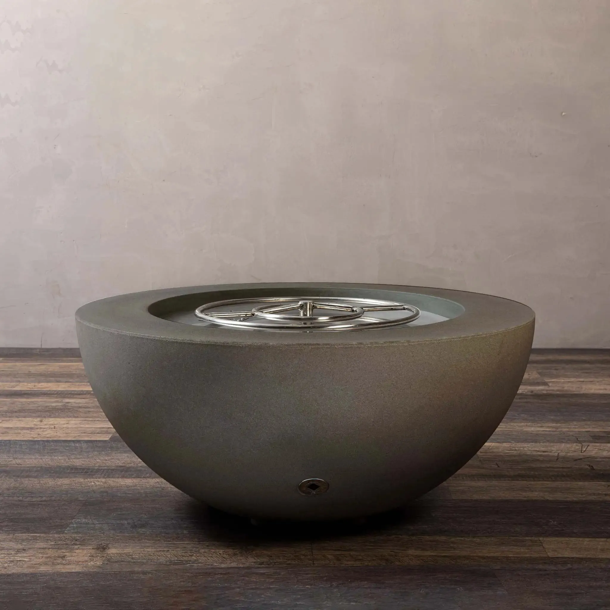 Gravity 36" W Brown Round Concrete CSA Electronic Ignition On/Off Propane Gas Fire Pit - SD-FP-GRAV-3616-BRN-ELECCSAOO-LP by Starfire Designs