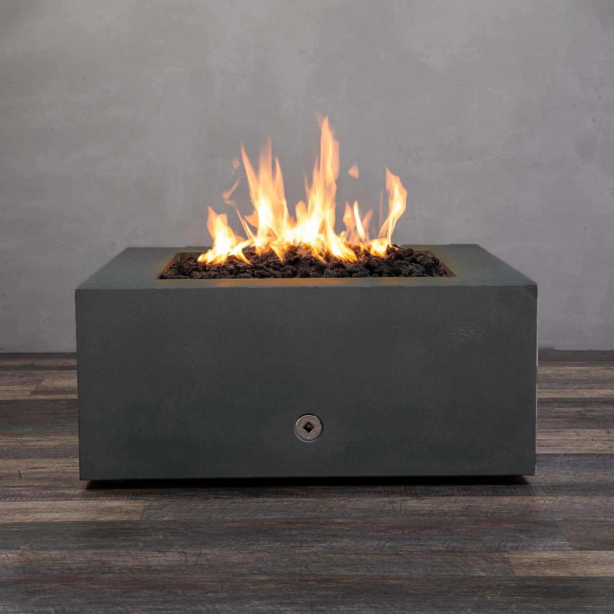 Gravity 36" W Graphite Square Concrete PowerGlow Electronic Ignition Natural Gas Fire Pit - SD-FP-GRAV-363616-GRPH-POWERGLOW-NG by Starfire Designs