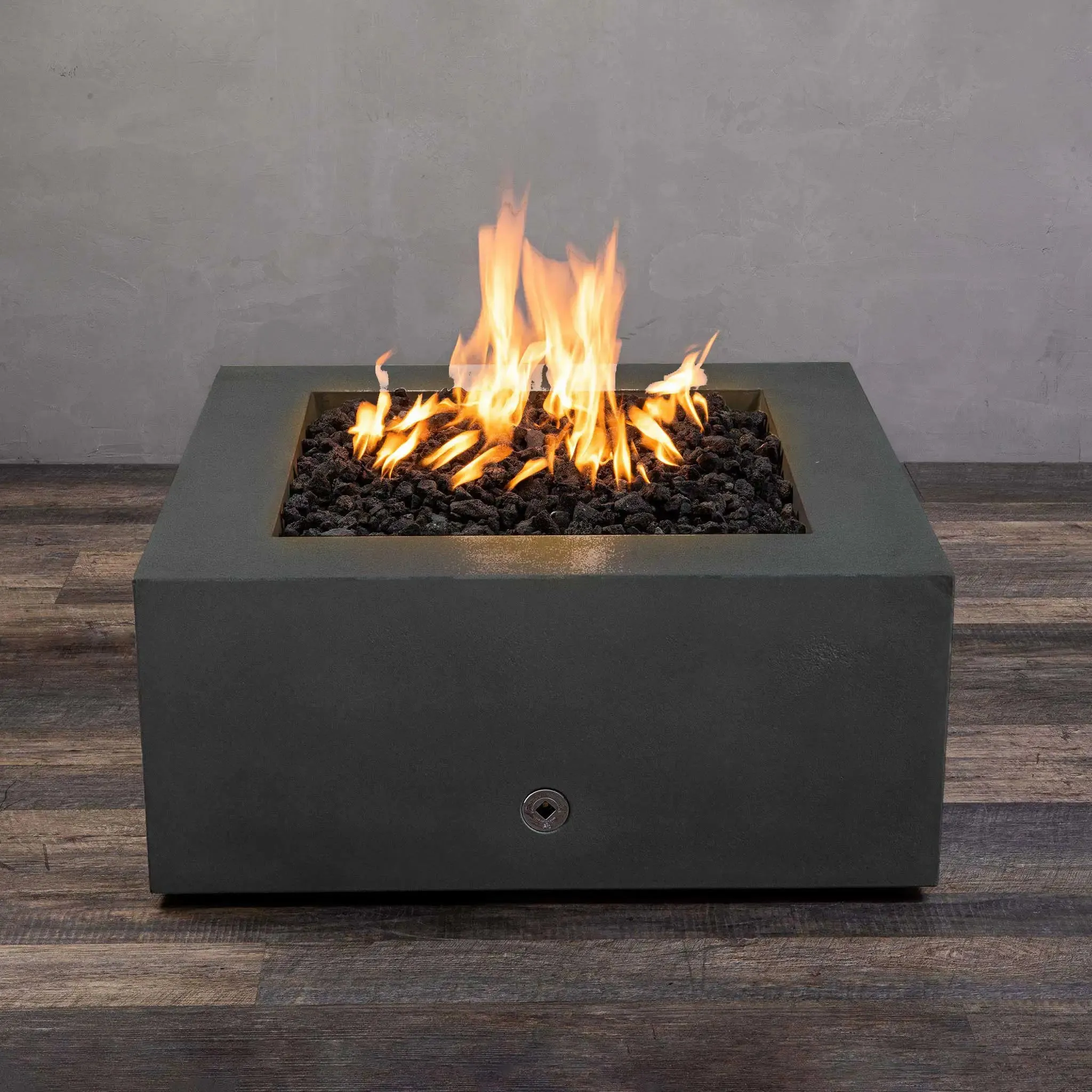 Gravity 36" W Graphite Square Concrete PowerGlow Electronic Ignition Natural Gas Fire Pit - SD-FP-GRAV-363616-GRPH-POWERGLOW-NG by Starfire Designs