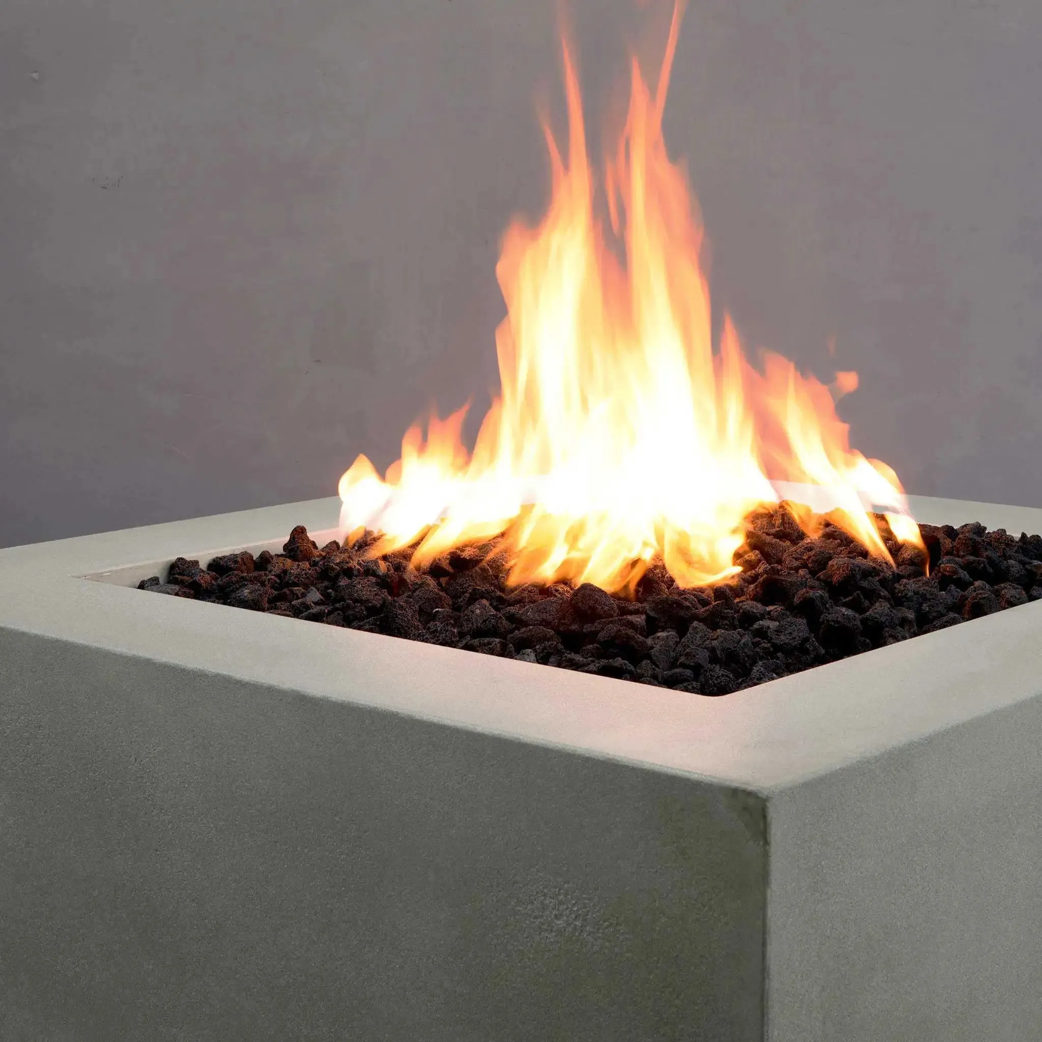 Gravity 36" W Natural Gray Square Concrete CSA Electronic Ignition High/Low Propane Gas Fire Pit - SD-FP-GRAV-363616-NATG-ELECCSAHL-LP by Starfire Designs