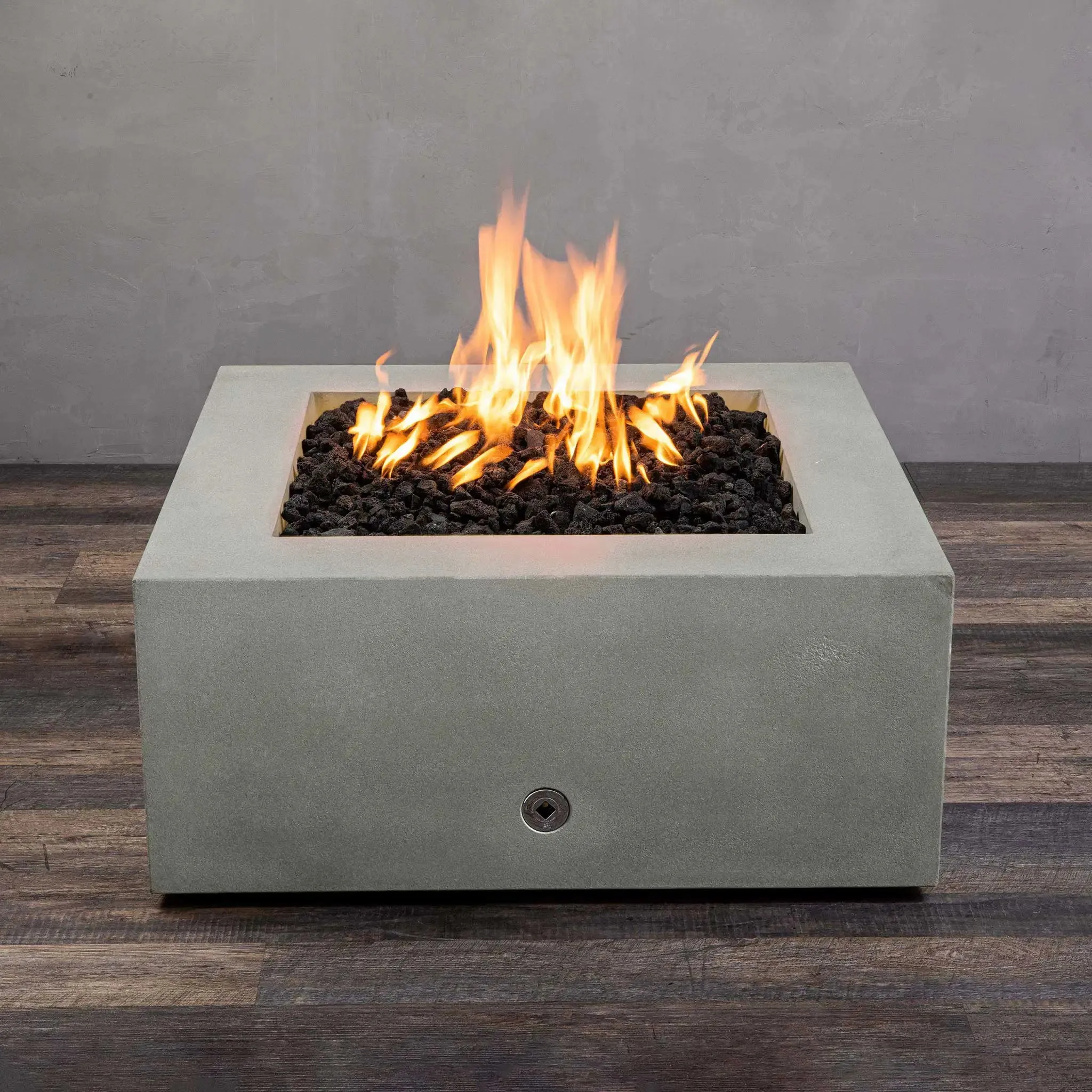 Gravity 36" W Natural Gray Square Concrete CSA Electronic Ignition High/Low Propane Gas Fire Pit - SD-FP-GRAV-363616-NATG-ELECCSAHL-LP by Starfire Designs