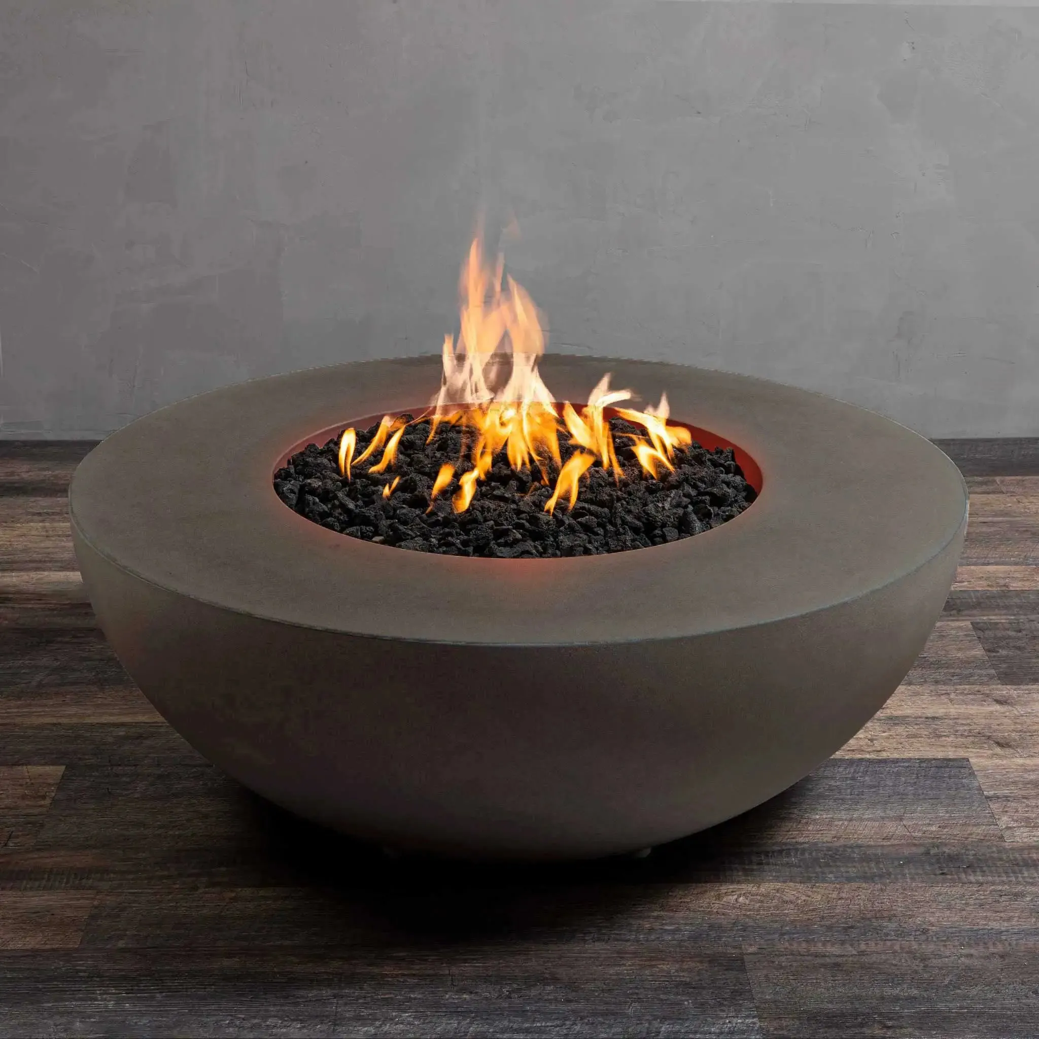 Gravity 45" W Brown Round Concrete Match Lit Natural Gas Fire Pit - SD-FP-GRAV-4516-BRN-ML by Starfire Designs