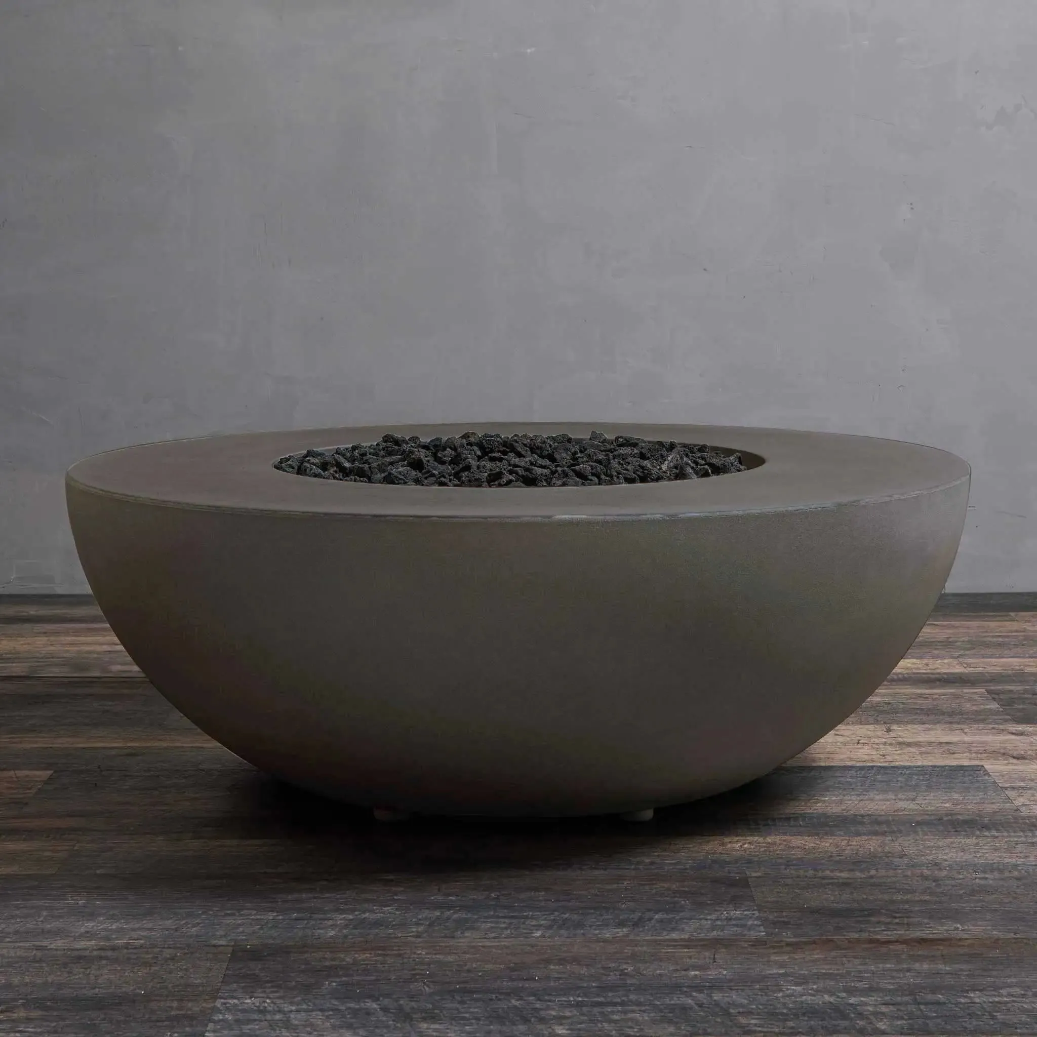 Gravity 45" W Brown Round Concrete Match Lit Natural Gas Fire Pit - SD-FP-GRAV-4516-BRN-ML by Starfire Designs
