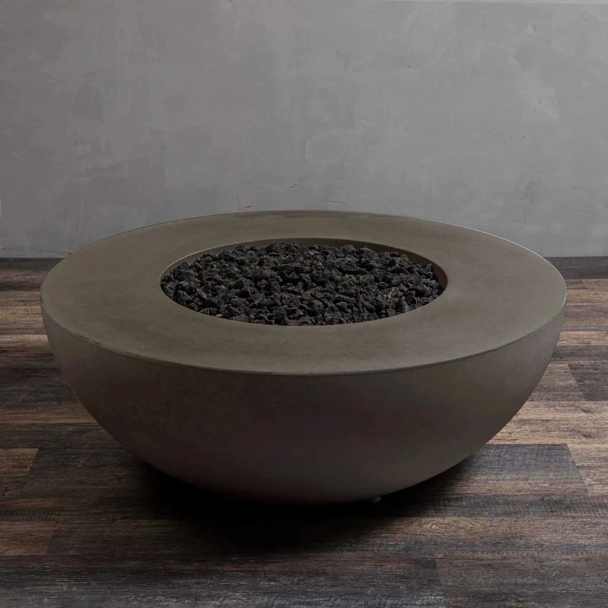 Gravity 45" W Brown Round Concrete Match Lit Natural Gas Fire Pit - SD-FP-GRAV-4516-BRN-ML by Starfire Designs