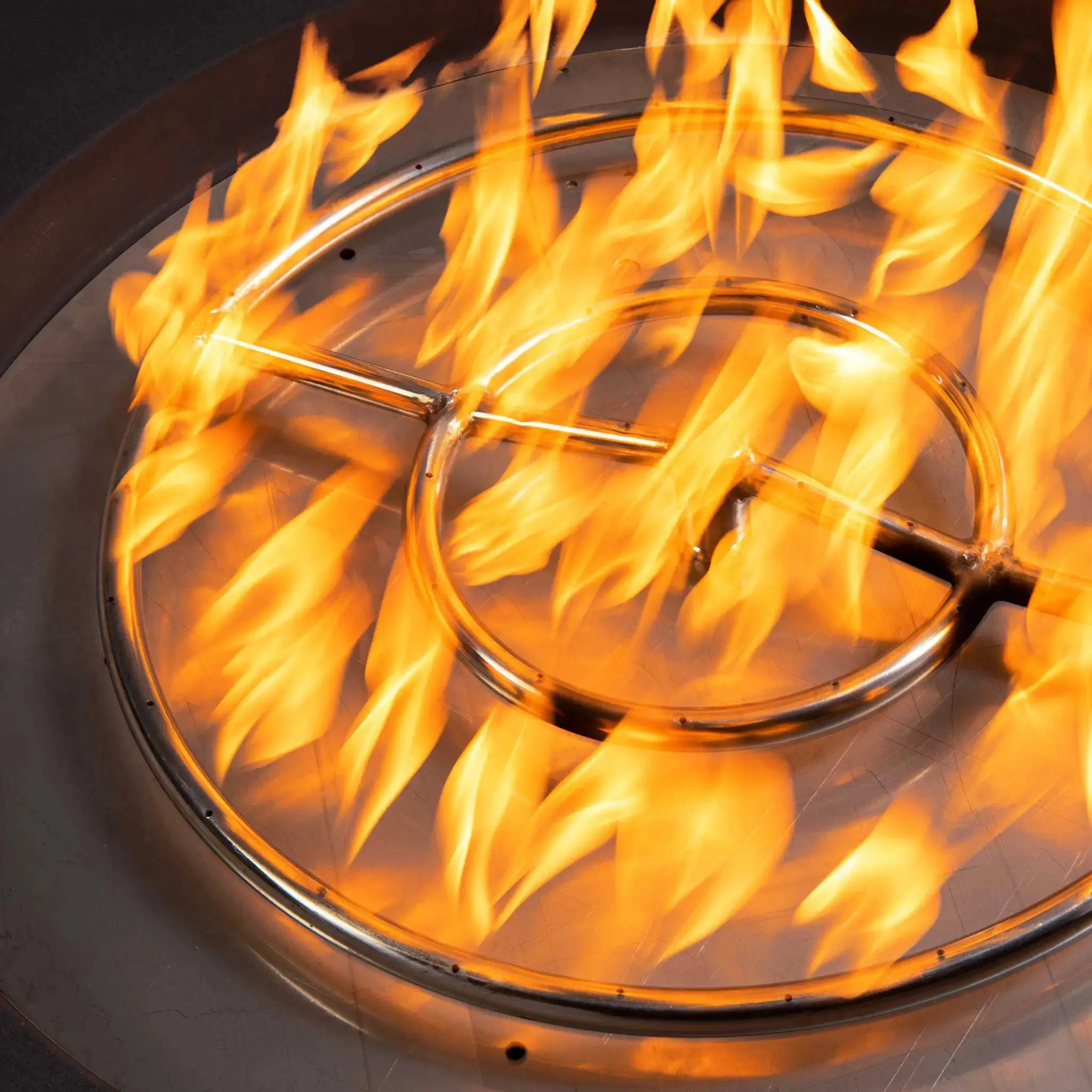 Gravity 45" W Brown Round Concrete Match Lit Natural Gas Fire Pit - SD-FP-GRAV-4516-BRN-ML by Starfire Designs