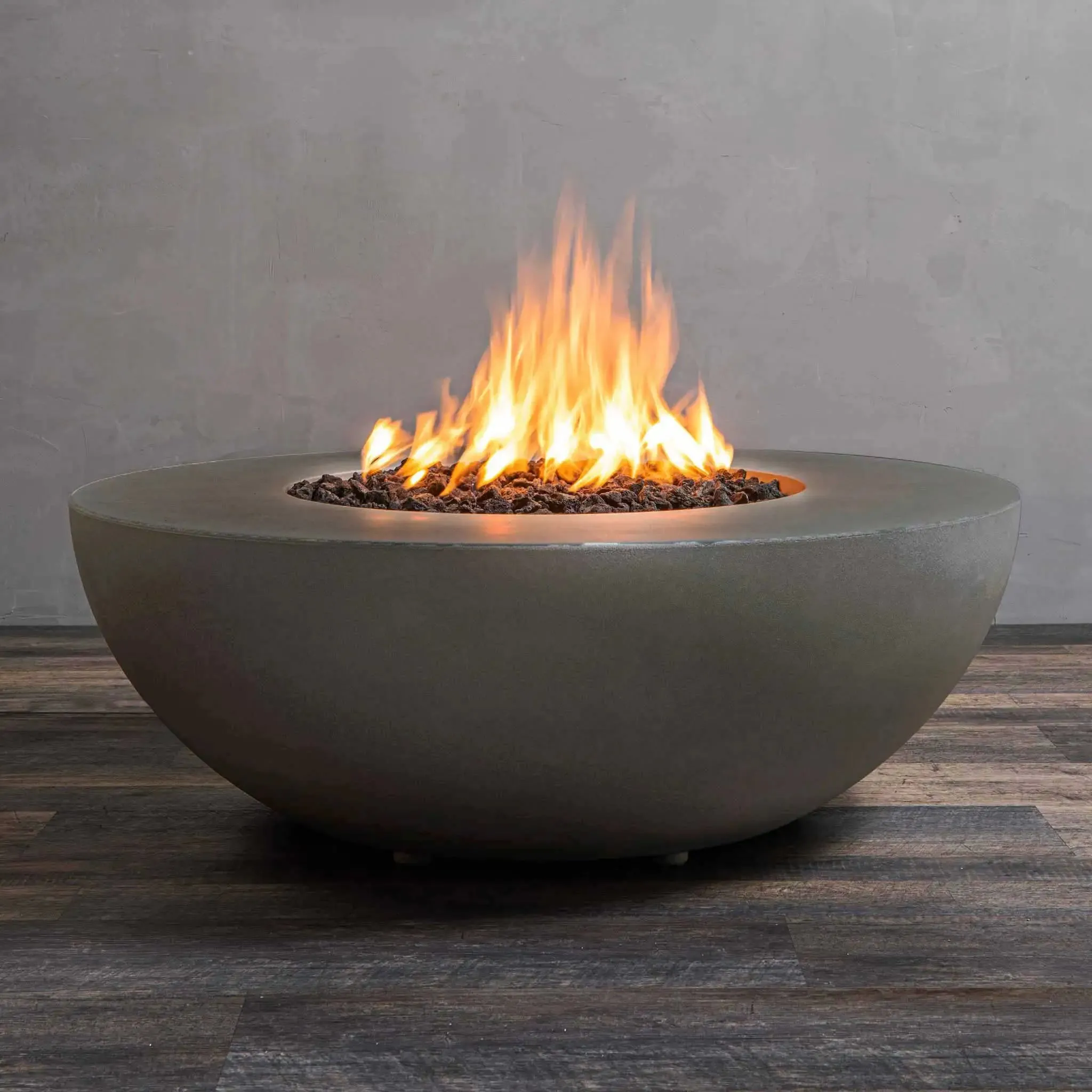 Gravity 45" W Brown Round Concrete Match Lit Natural Gas Fire Pit - SD-FP-GRAV-4516-BRN-ML by Starfire Designs