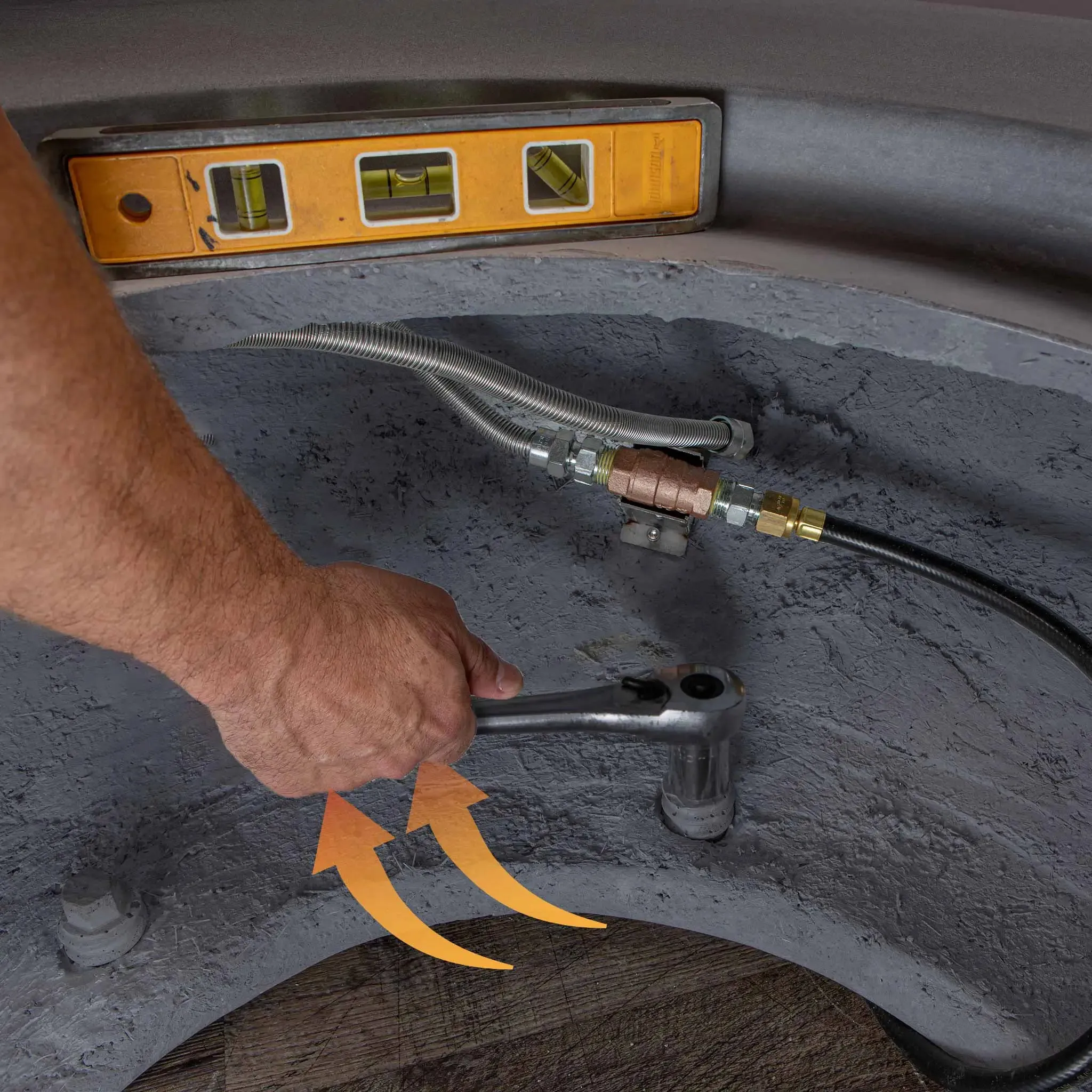 Gravity 45" W Graphite Round Concrete Match Lit Natural Gas Fire Pit - SD-FP-GRAV-4516-GRPH-ML by Starfire Designs