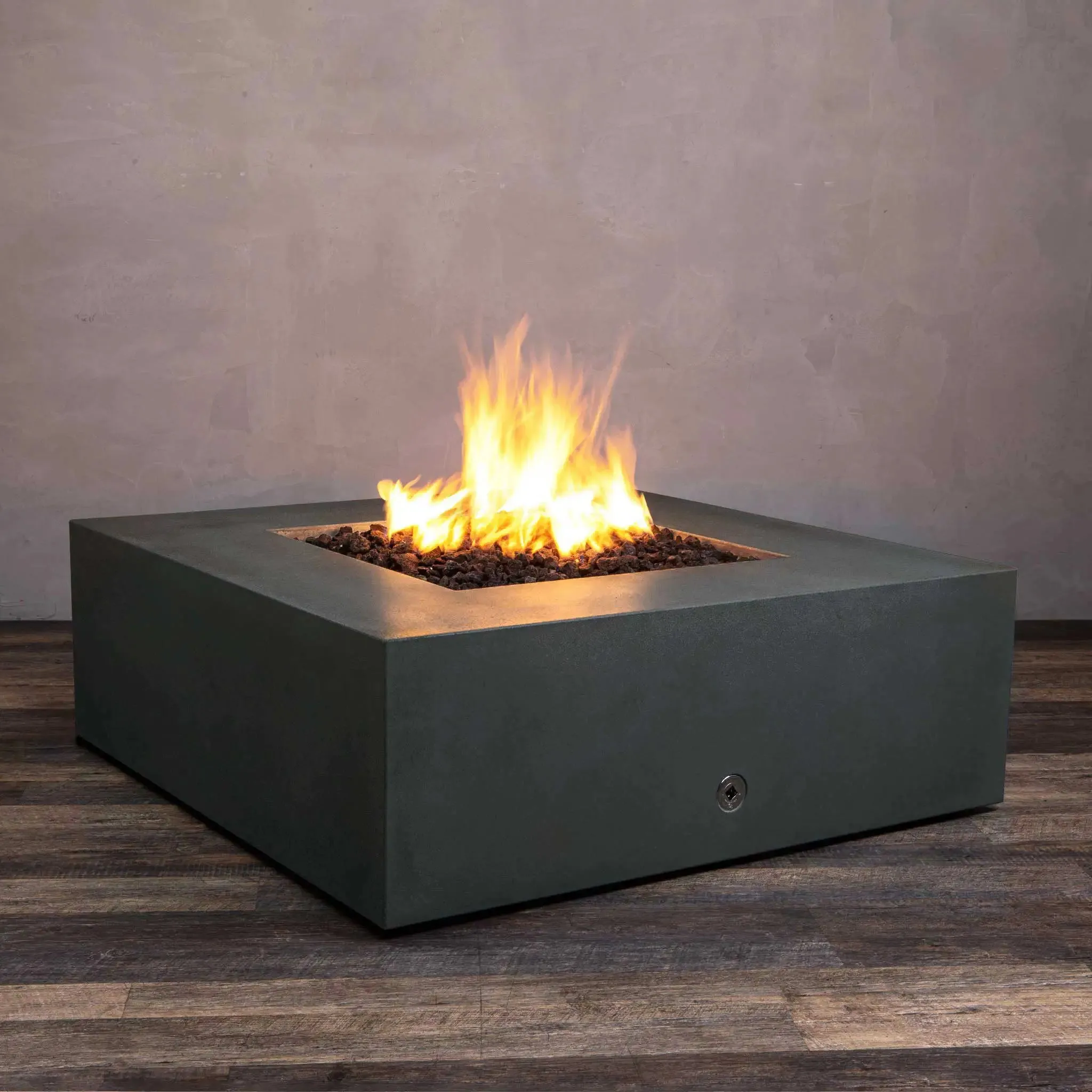 Gravity 45" W Graphite Square Concrete CSA Electronic Ignition On/Off Propane Gas Fire Pit - SD-FP-GRAV-454516-GRPH-ELECCSAOO-LP by Starfire Designs