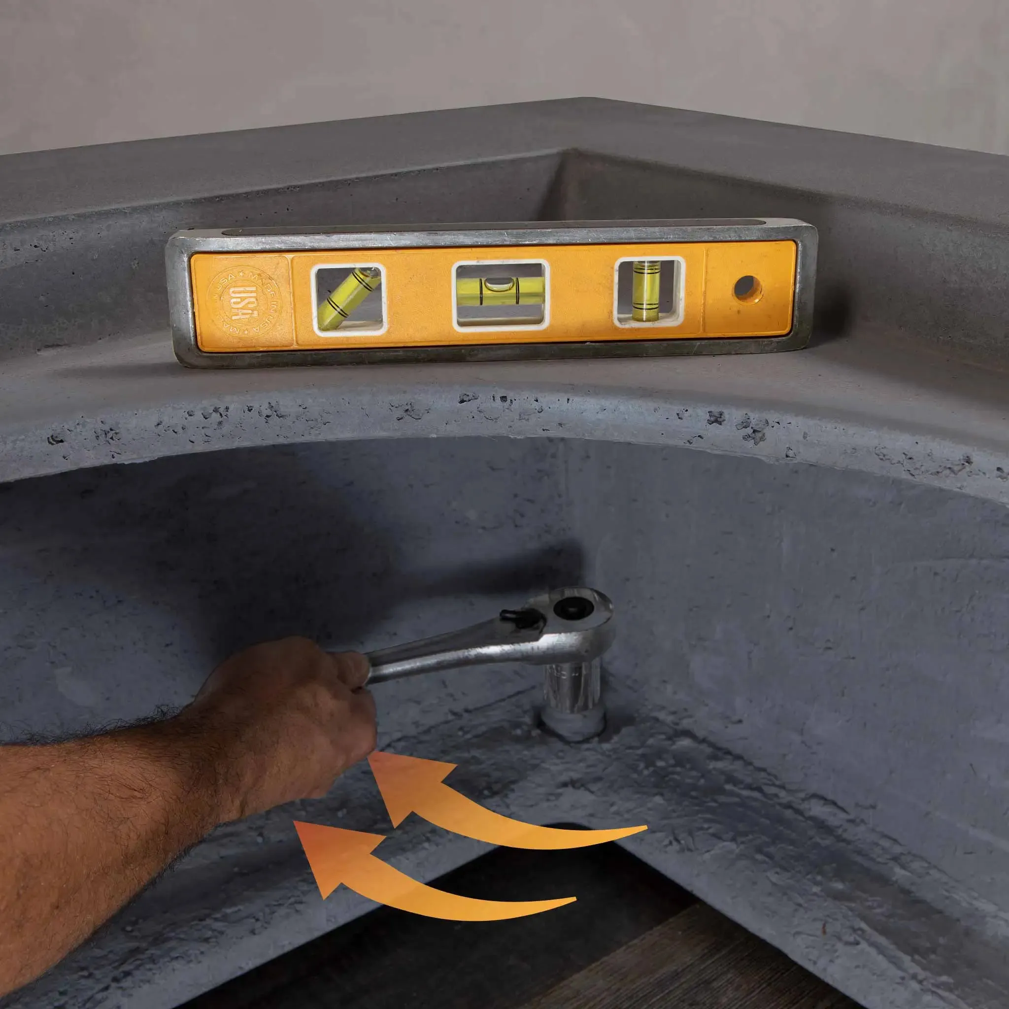 Gravity 45" W Graphite Square Concrete CSA Electronic Ignition On/Off Propane Gas Fire Pit - SD-FP-GRAV-454516-GRPH-ELECCSAOO-LP by Starfire Designs