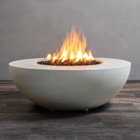 Gravity 45" W White Round Concrete CSA Electronic Ignition High/Low Natural Gas Fire Pit - SD-FP-GRAV-4516-WHT-ELECCSAHL-NG by Starfire Designs