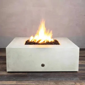 Gravity 45" W White Square Concrete CSA Electronic Ignition High/Low Propane Gas Fire Pit - SD-FP-GRAV-454516-WHT-ELECCSAHL-LP by Starfire Designs