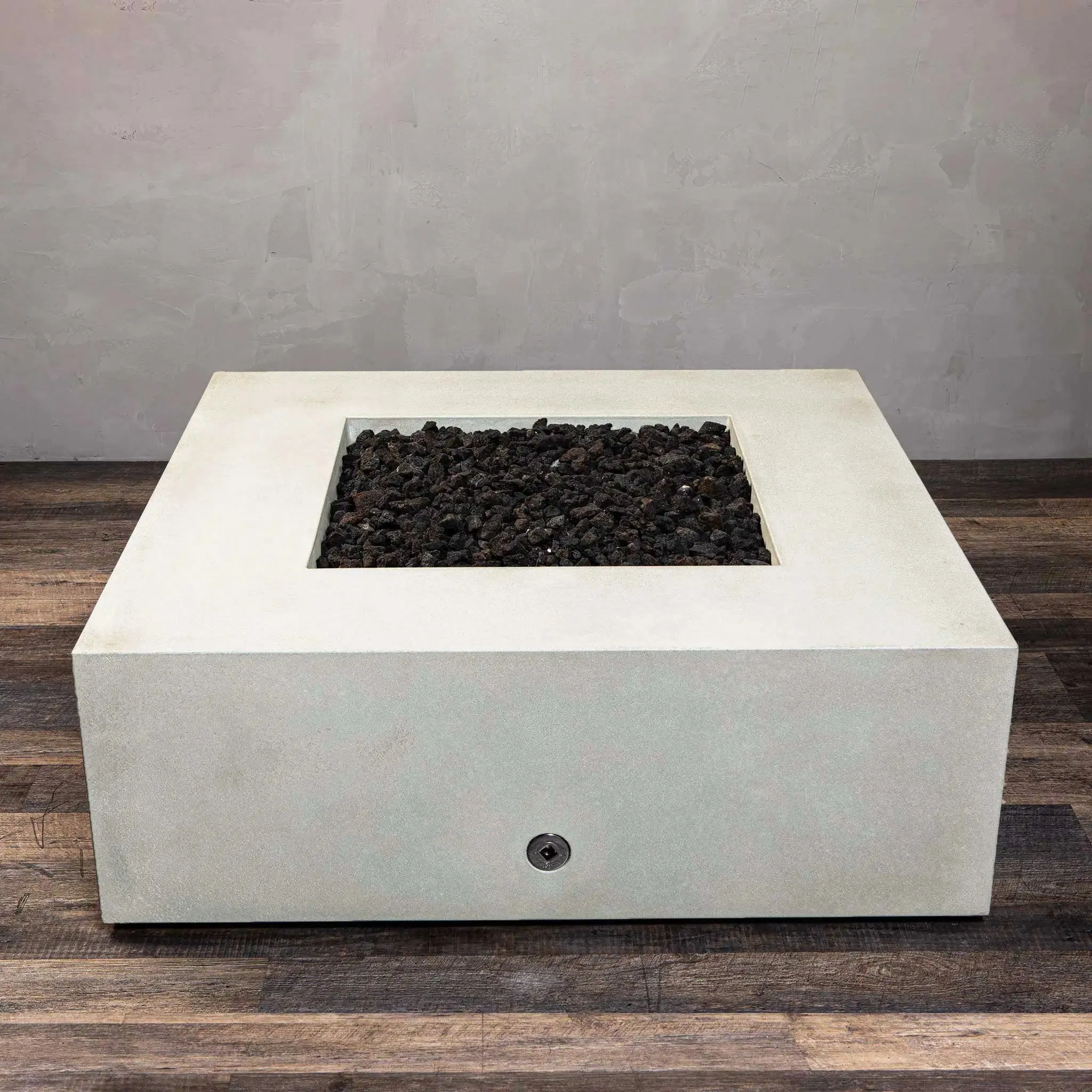 Gravity 45" W White Square Concrete CSA Electronic Ignition High/Low Propane Gas Fire Pit - SD-FP-GRAV-454516-WHT-ELECCSAHL-LP by Starfire Designs