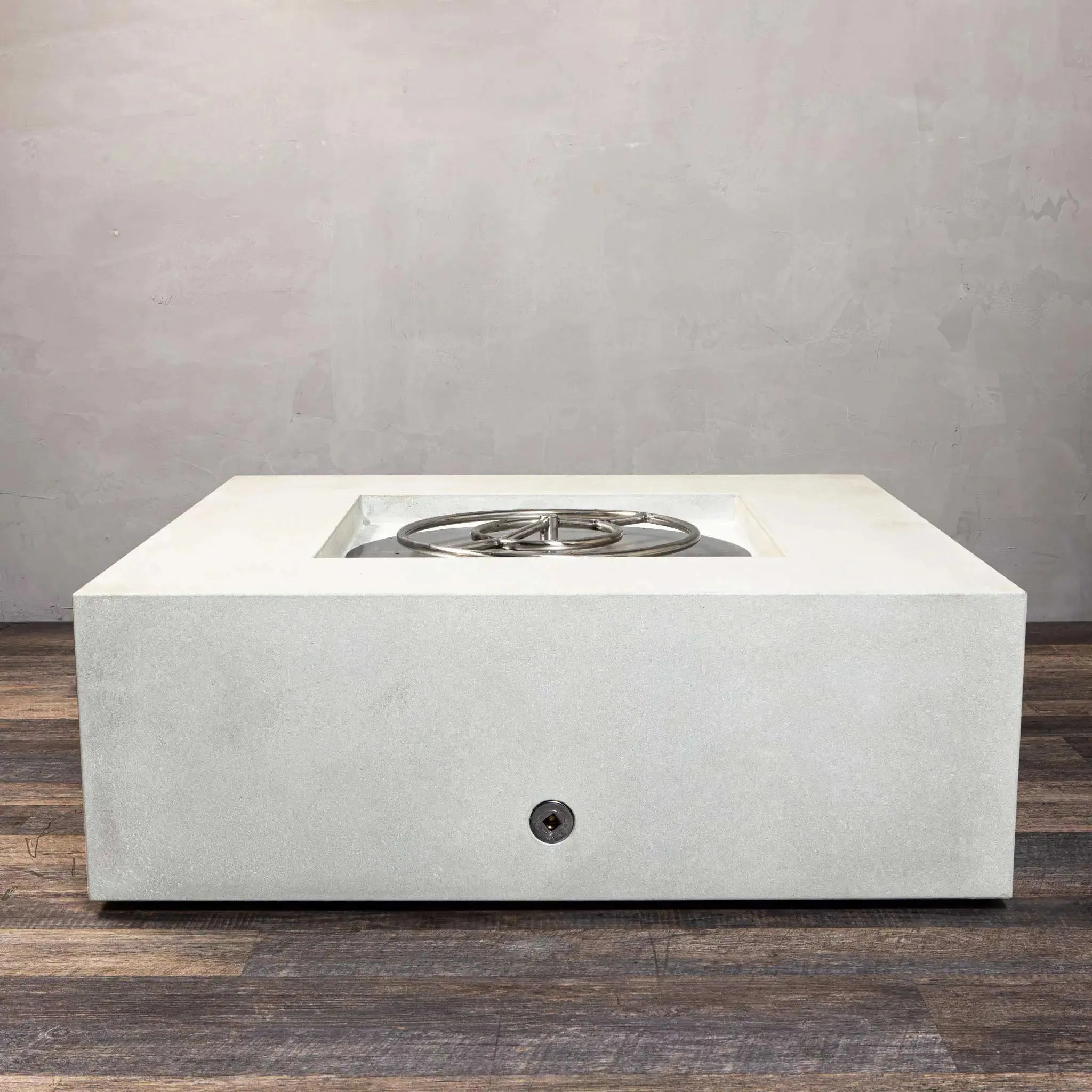 Gravity 45" W White Square Concrete CSA Electronic Ignition High/Low Propane Gas Fire Pit - SD-FP-GRAV-454516-WHT-ELECCSAHL-LP by Starfire Designs