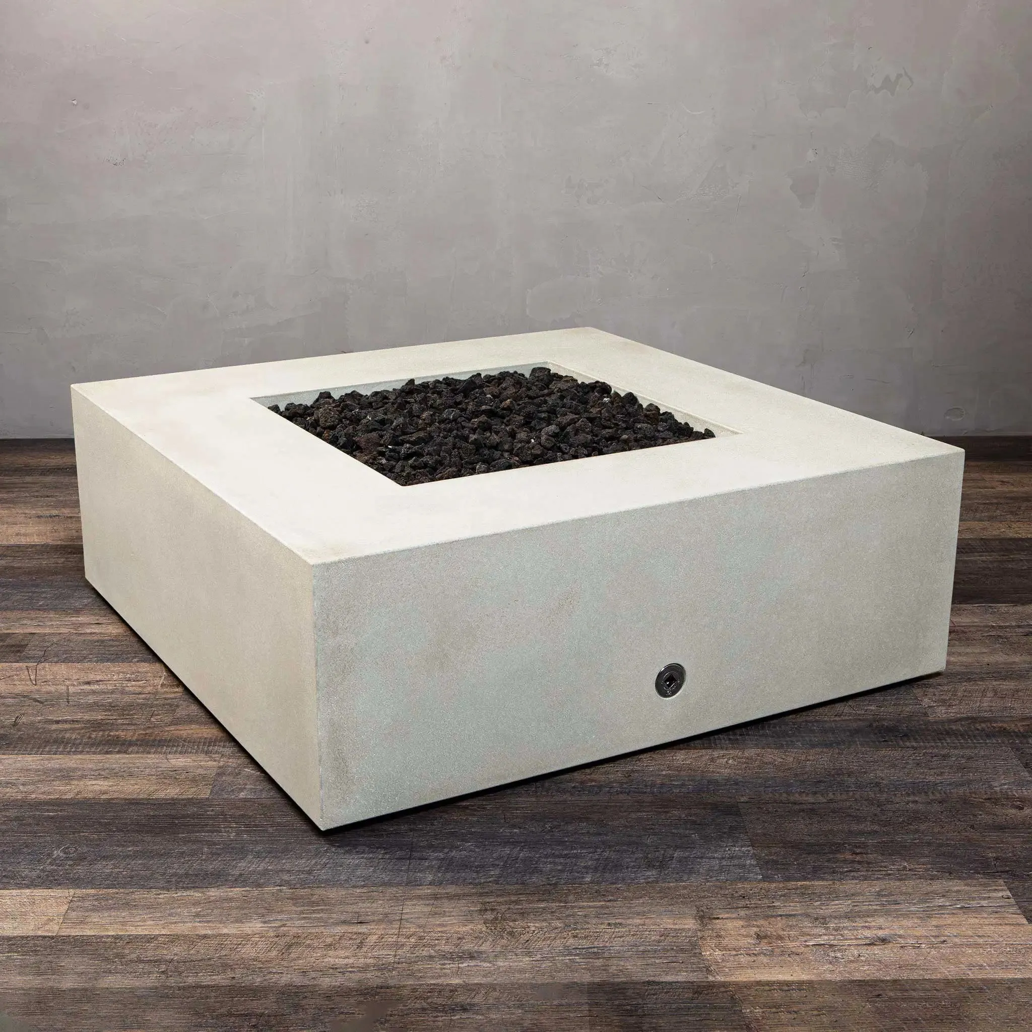 Gravity 45" W White Square Concrete CSA Electronic Ignition High/Low Propane Gas Fire Pit - SD-FP-GRAV-454516-WHT-ELECCSAHL-LP by Starfire Designs