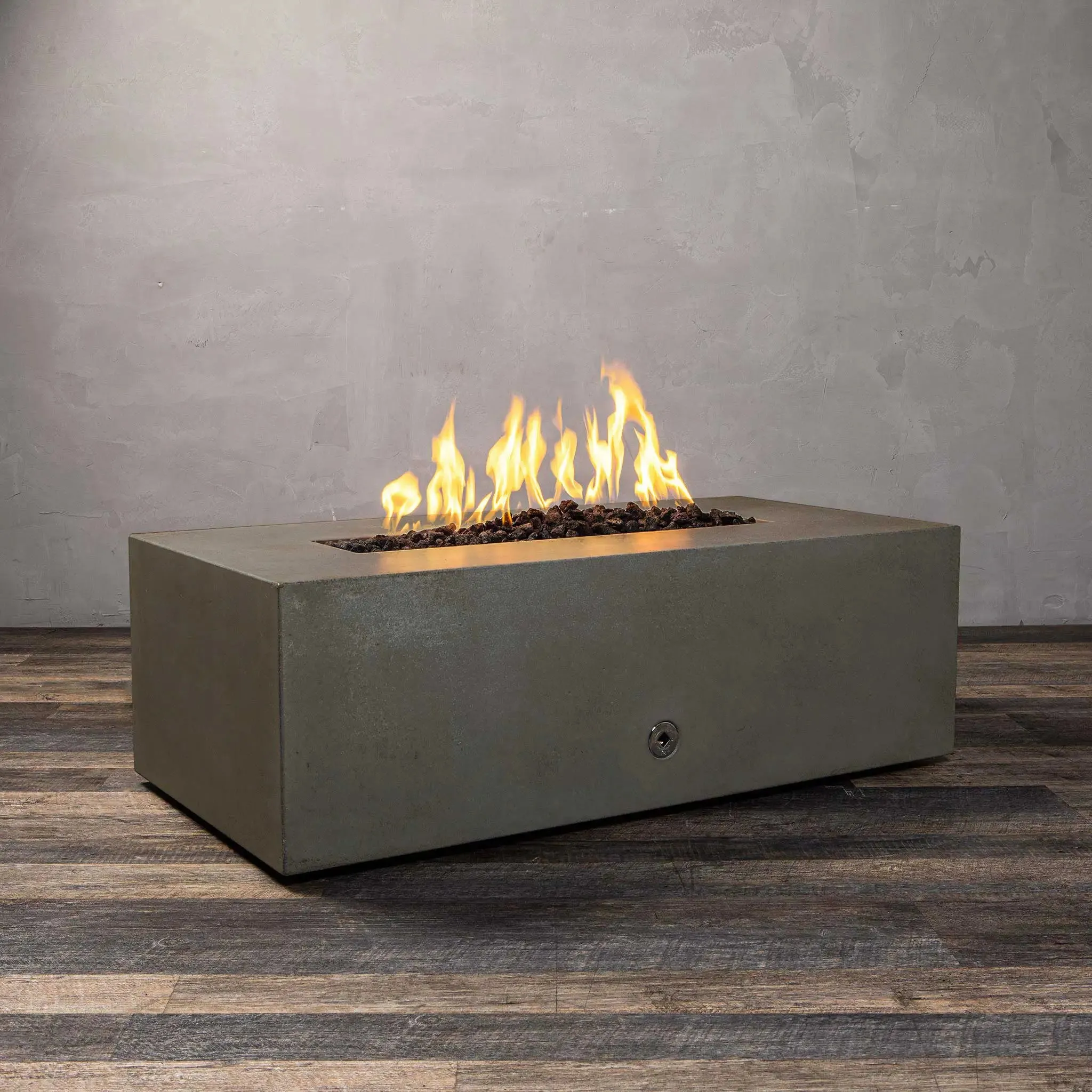Gravity 48" W x 32" L Brown Rectangle Concrete PowerGlow Electronic Ignition Natural Gas Fire Pit - SD-FP-GRAV-483216-BRN-POWERGLOW-NG by Starfire Designs