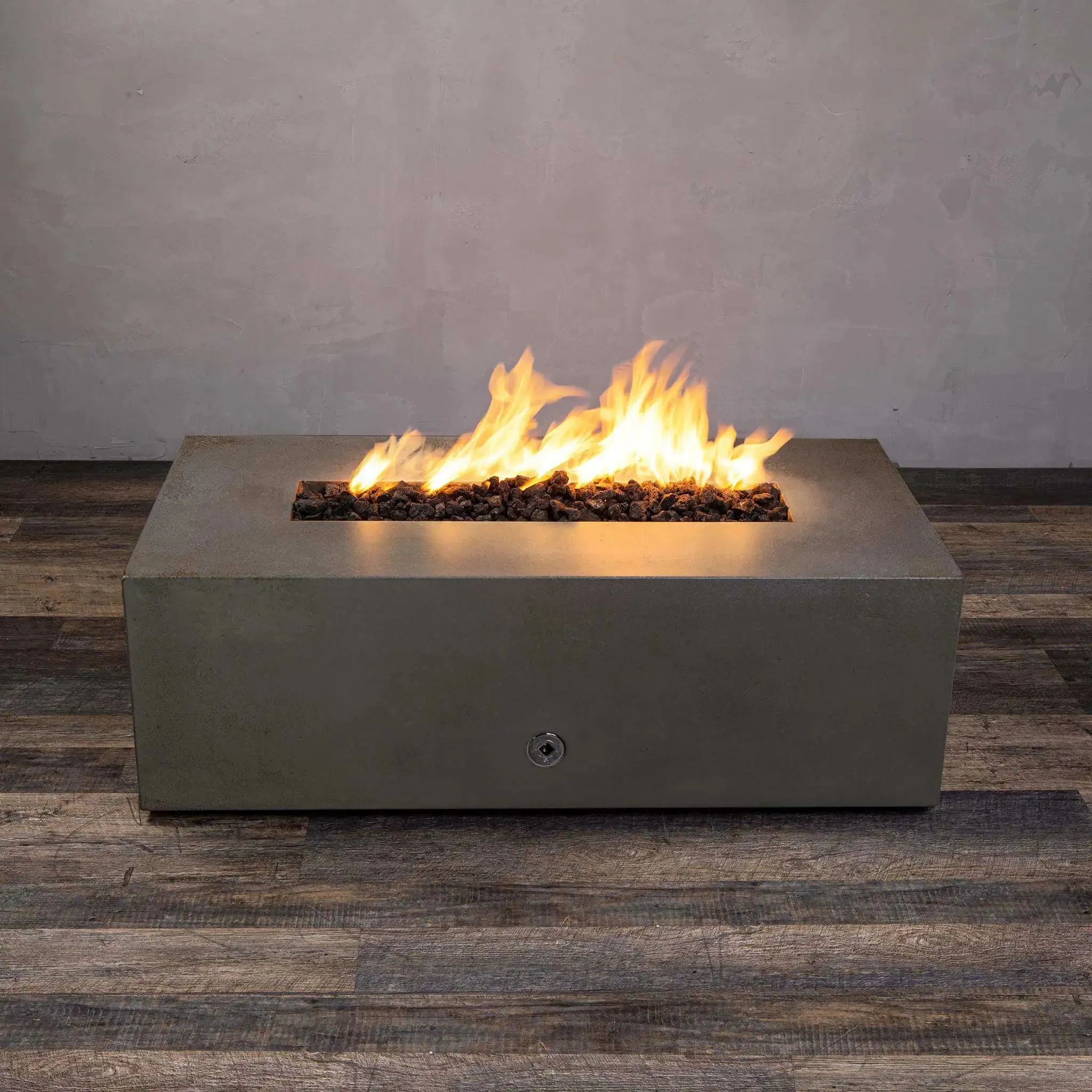 Gravity 48" W x 32" L Brown Rectangle Concrete PowerGlow Electronic Ignition Natural Gas Fire Pit - SD-FP-GRAV-483216-BRN-POWERGLOW-NG by Starfire Designs