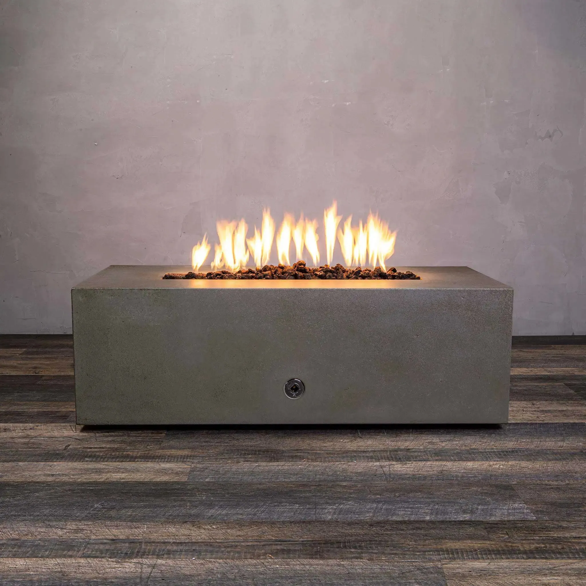Gravity 48" W x 32" L Brown Rectangle Concrete PowerGlow Electronic Ignition Natural Gas Fire Pit - SD-FP-GRAV-483216-BRN-POWERGLOW-NG by Starfire Designs