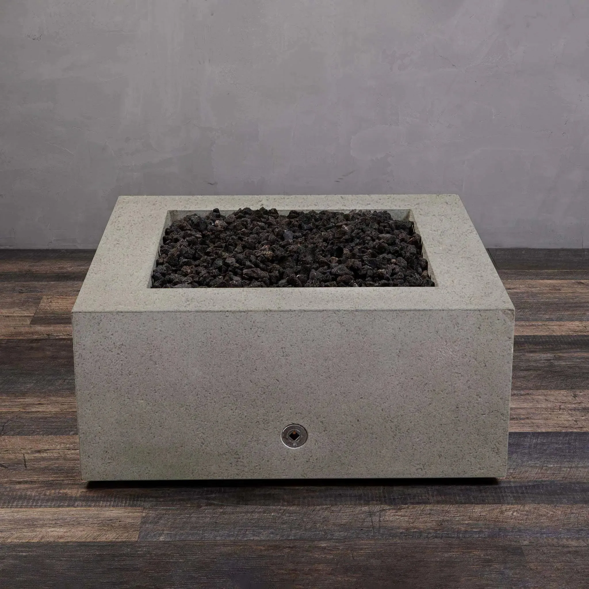 Gravity - Rustic 36" W Beige Square Concrete CSA Electronic Ignition High/Low Propane Gas Fire Pit - SD-FP-TRAV-363616-BEIG-ELECCSAHL-LP by Starfire Designs