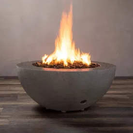 Gravity - Rustic 36" W Brown Round Concrete CSA Electronic Ignition On/Off Natural Gas Fire Pit - SD-FP-TRAV-3616-BRN-ELECCSAOO-NG by Starfire Designs