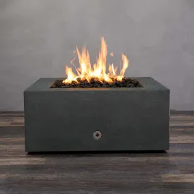 Gravity - Rustic 36" W Graphite Square Concrete CSA Electronic Ignition High/Low Natural Gas Fire Pit - SD-FP-TRAV-363616-GRPH-ELECCSAHL-NG by Starfire Designs