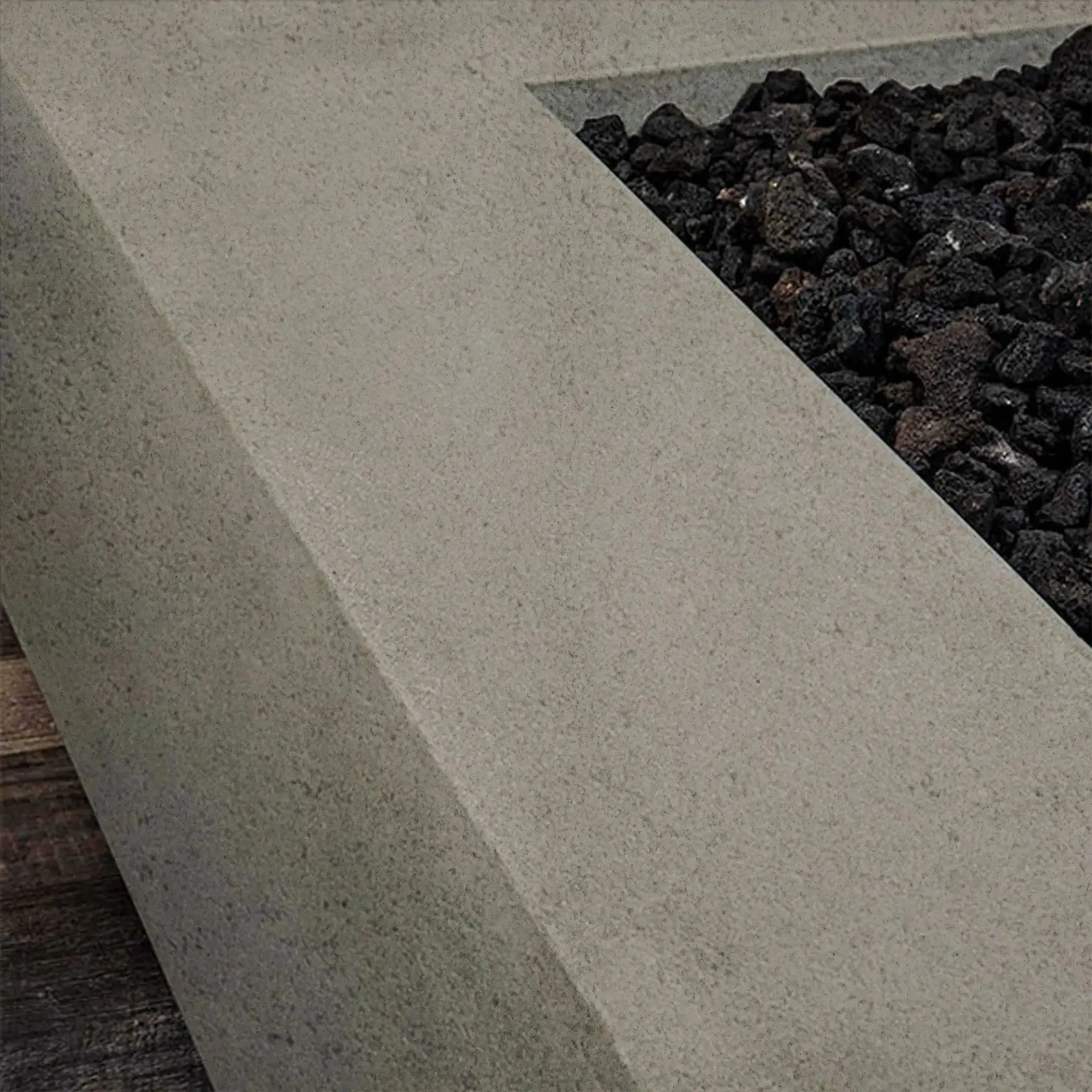 Gravity - Rustic 60" W x 24" L Beige Rectangle Concrete CSA Electronic Ignition On/Off Natural Gas Fire Pit - SD-FP-TRAV-602416-BEIG-ELECCSAOO-NG by Starfire Designs
