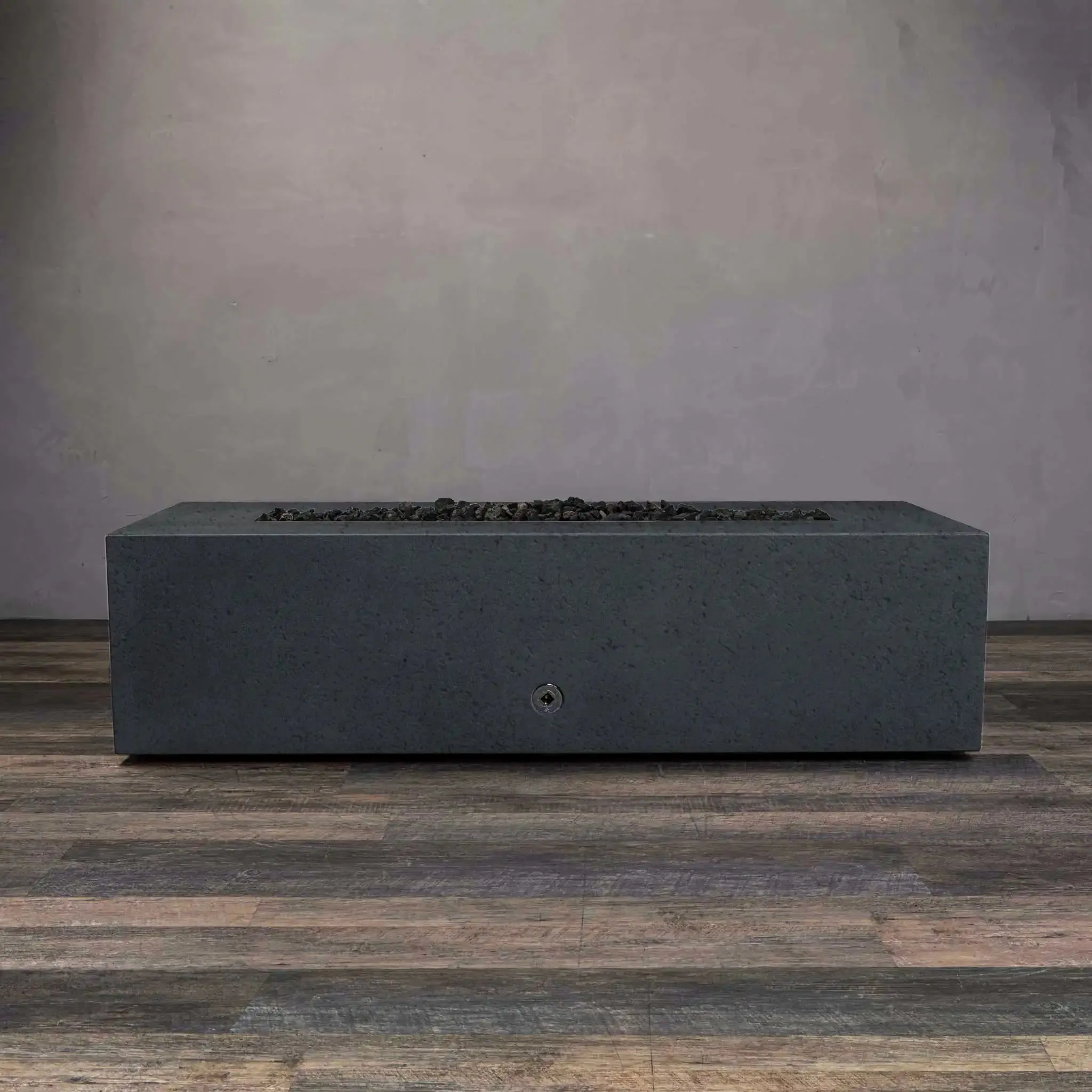 Gravity - Rustic 60" W x 24" L Graphite Rectangle Concrete Match Lit Natural Gas Fire Pit - SD-FP-TRAV-602416-GRPH-ML by Starfire Designs