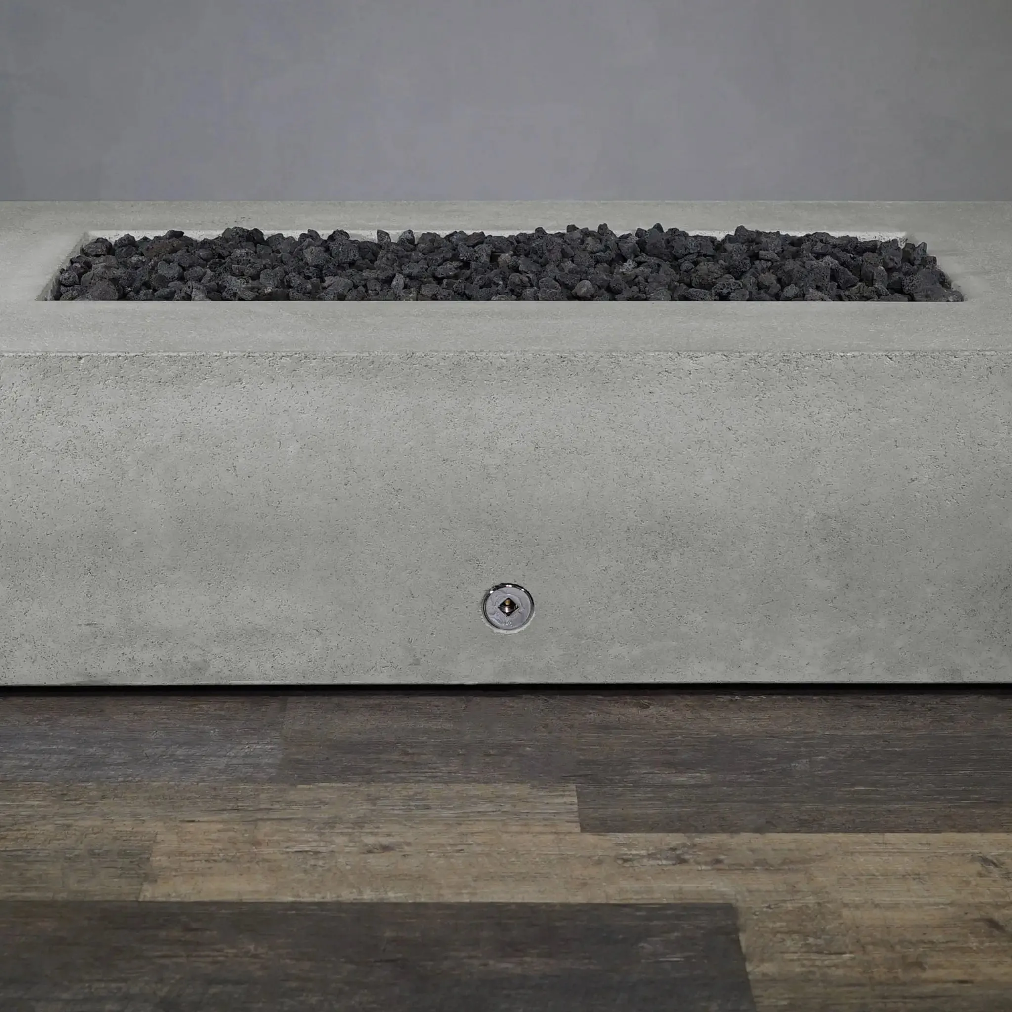 Gravity - Rustic 60" W x 32" L Natural Gray Rectangle Concrete CSA Electronic Ignition On/Off Natural Gas Fire Pit - SD-FP-TRAV-603216-NATG-ELECCSAOO-NG by Starfire Designs