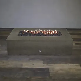 Gravity - Rustic 72" W x 38" L Brown Rectangle Concrete CSA Electronic Ignition High/Low Natural Gas Fire Pit - SD-FP-TRAV-723816-BRN-ELECCSAHL-NG by Starfire Designs