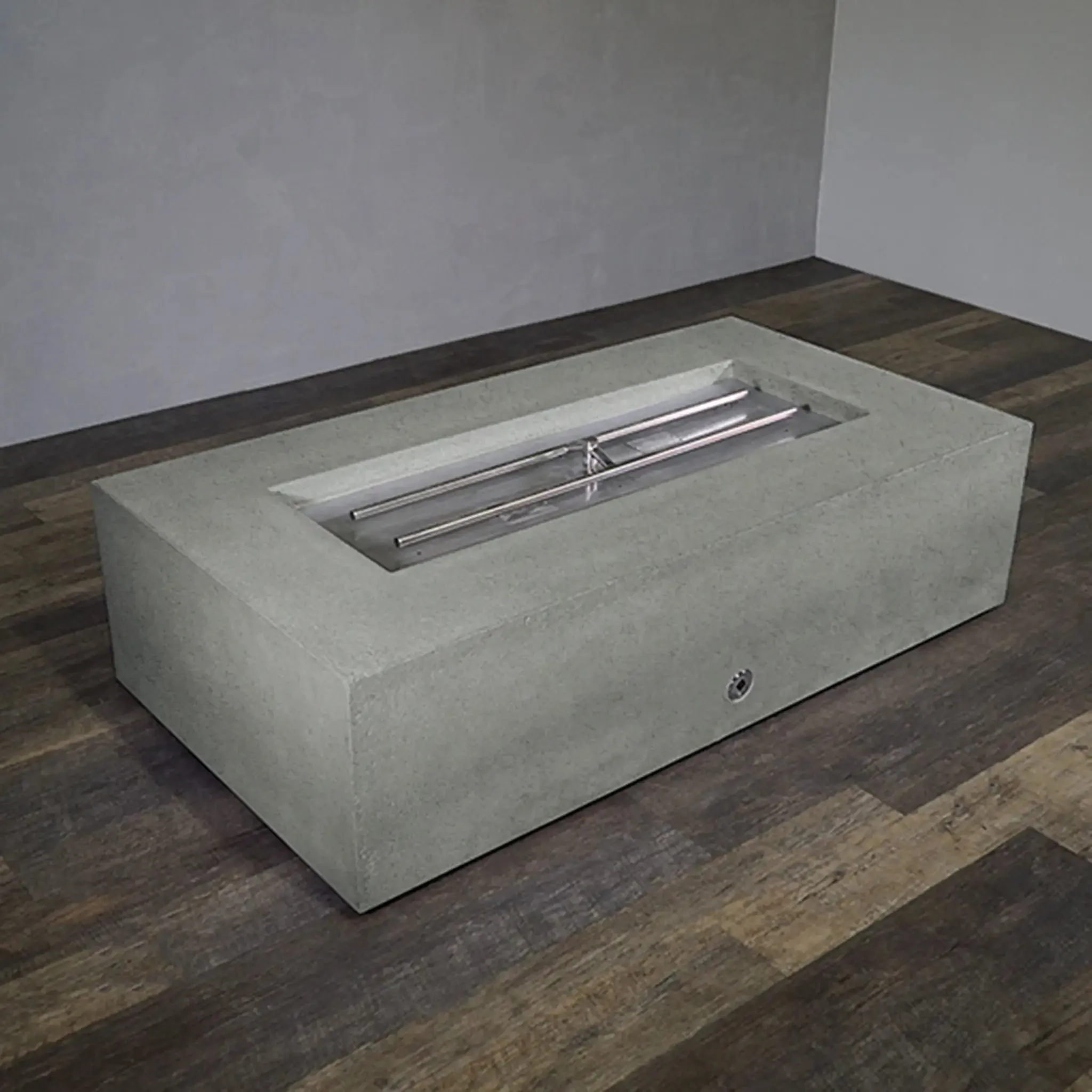 Gravity - Rustic 72" W x 38" L Natural Gray Rectangle Concrete PowerGlow Electronic Ignition Natural Gas Fire Pit - SD-FP-TRAV-723816-NATG-POWERGLOW-NG by Starfire Designs