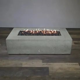 Gravity - Rustic 72" W x 38" L Natural Gray Rectangle Concrete PowerGlow Electronic Ignition Natural Gas Fire Pit - SD-FP-TRAV-723816-NATG-POWERGLOW-NG by Starfire Designs