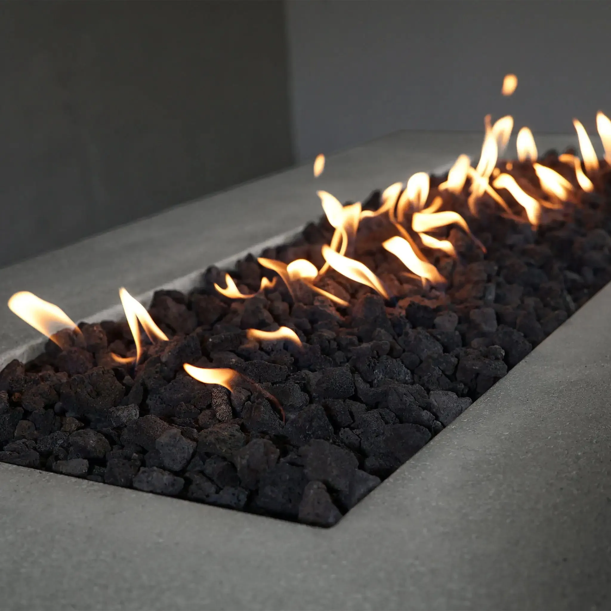 Gravity - Rustic 72" W x 38" L Natural Gray Rectangle Concrete PowerGlow Electronic Ignition Natural Gas Fire Pit - SD-FP-TRAV-723816-NATG-POWERGLOW-NG by Starfire Designs