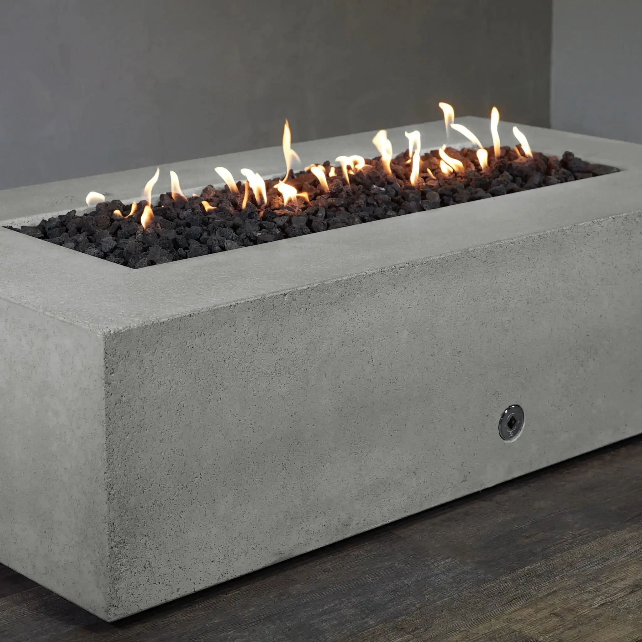 Gravity - Rustic 72" W x 38" L Natural Gray Rectangle Concrete PowerGlow Electronic Ignition Natural Gas Fire Pit - SD-FP-TRAV-723816-NATG-POWERGLOW-NG by Starfire Designs
