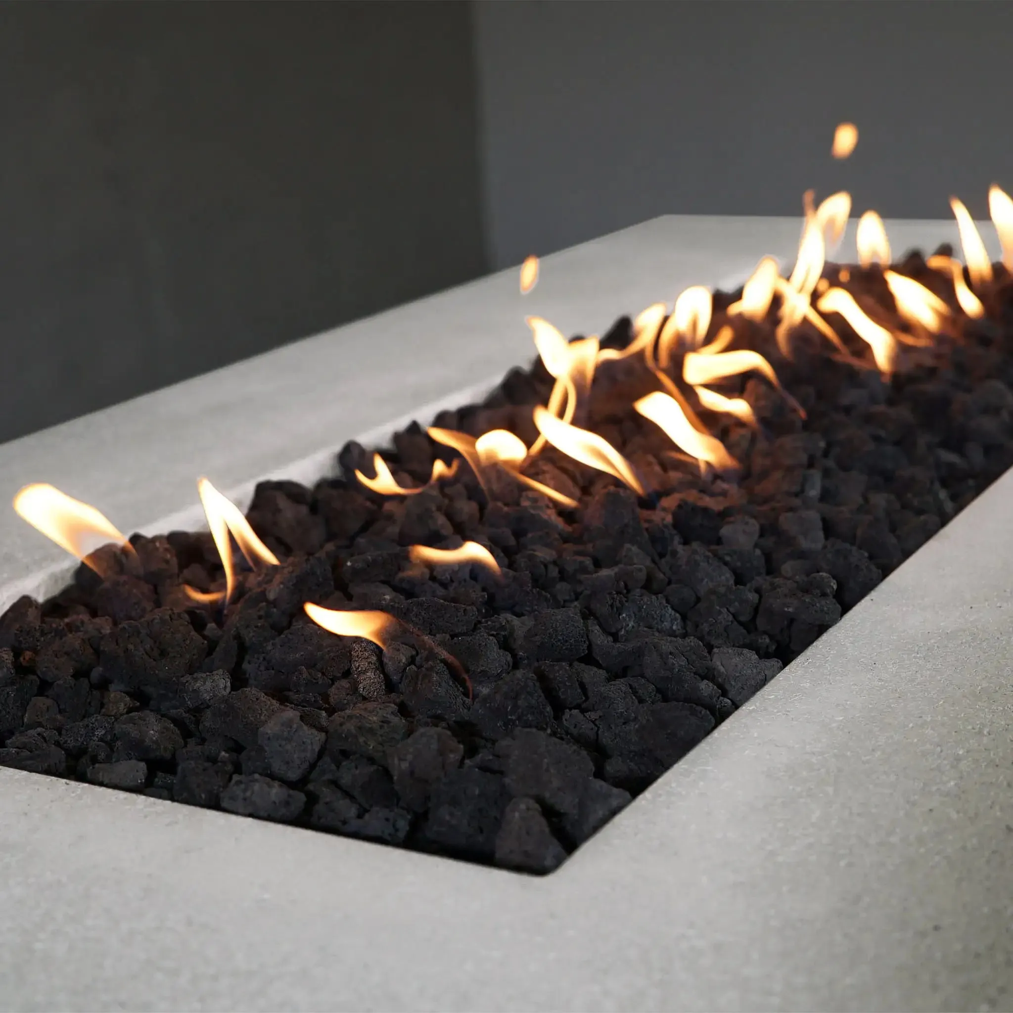 Gravity - Rustic 72" W x 38" L White Rectangle Concrete Match Lit Natural Gas Fire Pit - SD-FP-TRAV-723816-WHT-ML by Starfire Designs