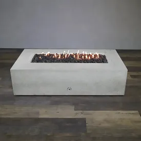 Gravity - Rustic 72" W x 38" L White Rectangle Concrete Match Lit Natural Gas Fire Pit - SD-FP-TRAV-723816-WHT-ML by Starfire Designs