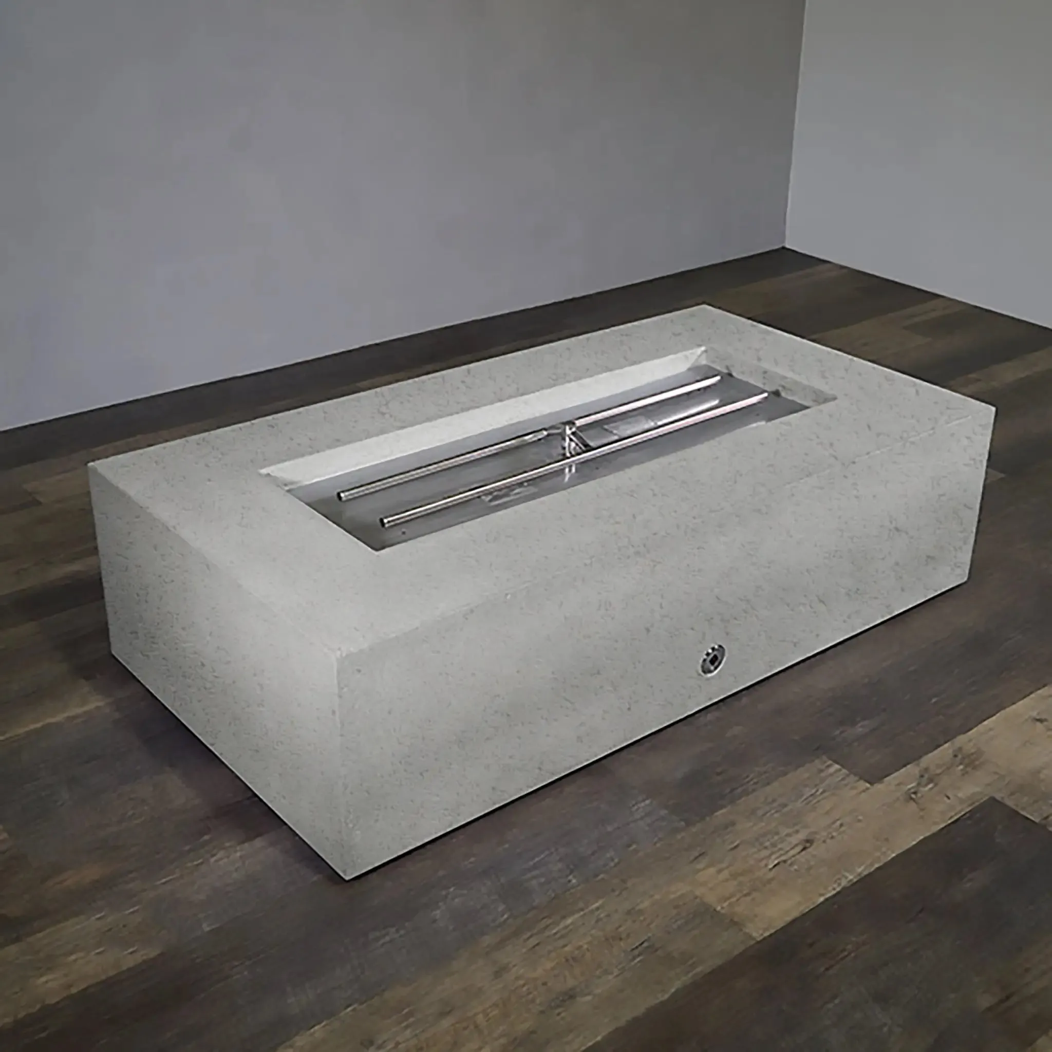 Gravity - Rustic 72" W x 38" L White Rectangle Concrete Match Lit Natural Gas Fire Pit - SD-FP-TRAV-723816-WHT-ML by Starfire Designs