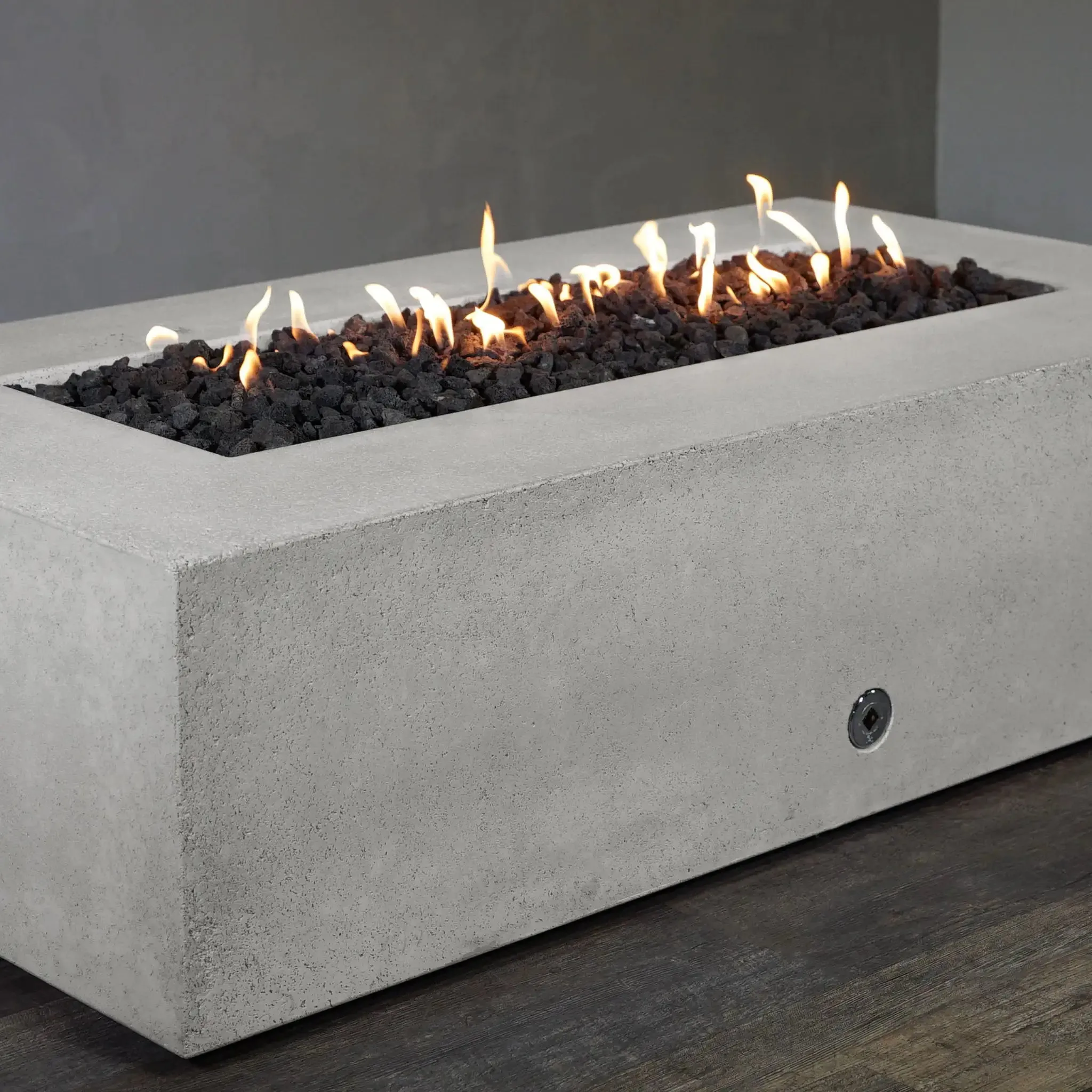 Gravity - Rustic 72" W x 38" L White Rectangle Concrete Match Lit Natural Gas Fire Pit - SD-FP-TRAV-723816-WHT-ML by Starfire Designs